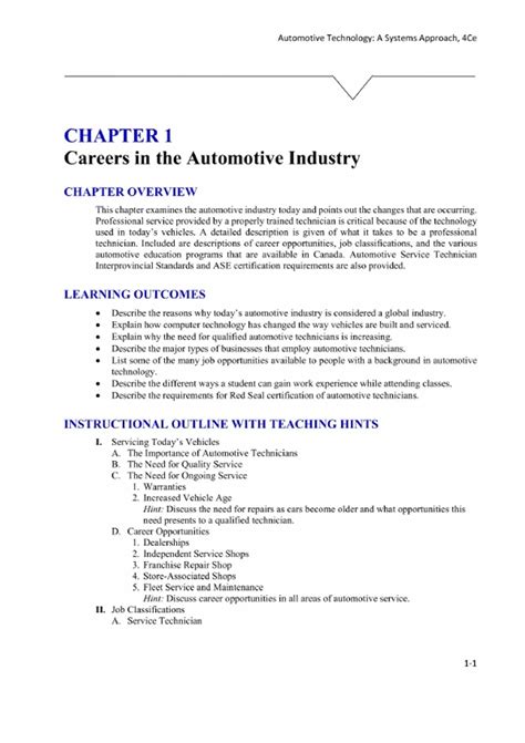 Automotive Technology Fourth Edition Chapter 119 Answers