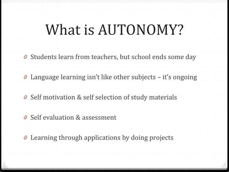 Autonomy In A Sentence