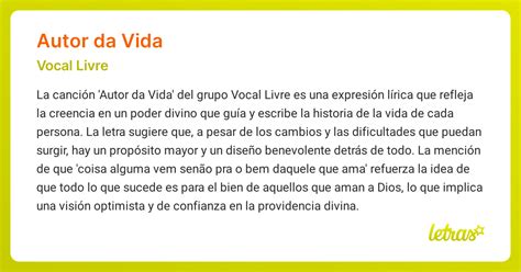 Autor Da Vida Letras