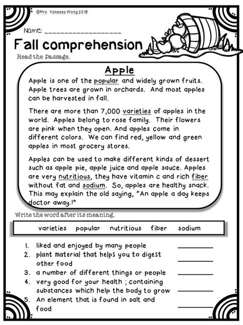 Autumn Worksheets Second Grade Fall Worksheets - Second Grade Fall Worksheets