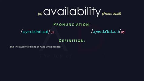 availability meaning