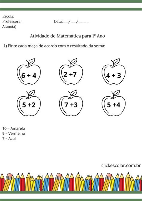Avaliação De Matematica 1 Ano