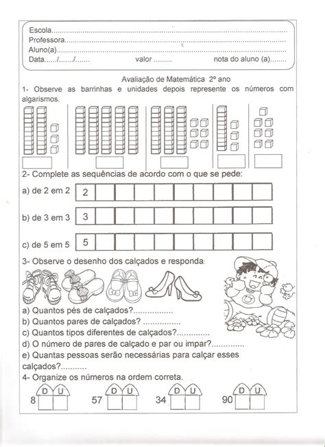 Avaliação De Matematica 2 Ano