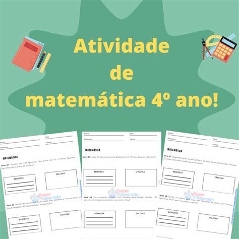 Avaliação De Matematica 4 Ano