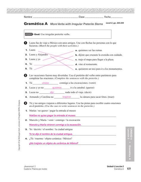 avancemos 1 gramatica b stem changing verbs