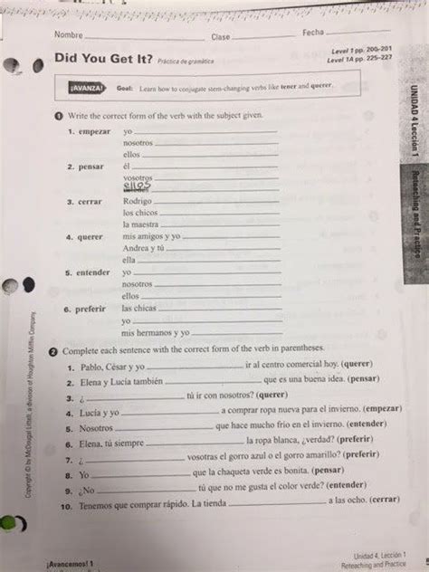 Avancemos 1 Worksheet Answers Awesome Spanish 1 Mp1 Avancemos 1 Worksheet Answers - Avancemos 1 Worksheet Answers