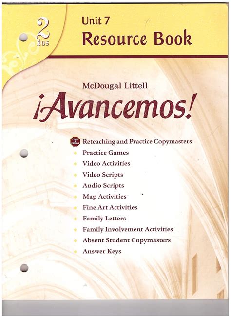 Avancemos 2 Unit Resource Book Leccion Preliminar Answers
