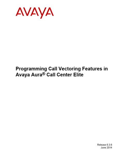 Avaya Vectoring Guide