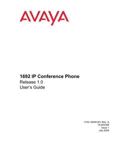 Full Download Avaya 1692 User Guide 