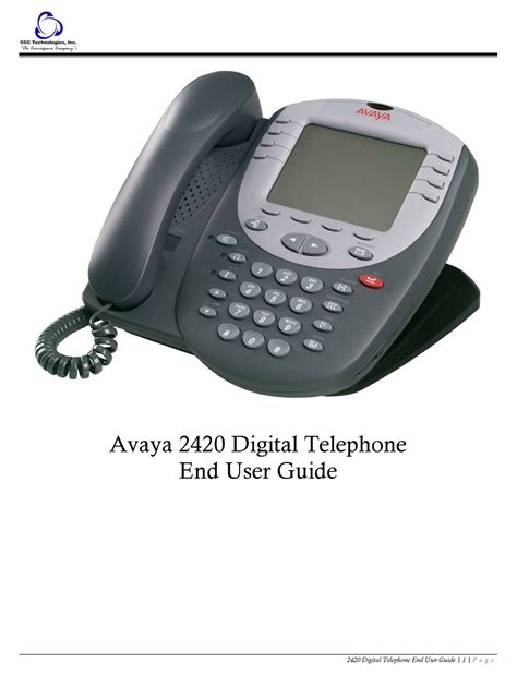 Read Avaya 2420 Phone User Guide 