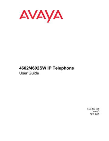 Full Download Avaya 4602Sw Ip User Guide 