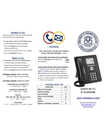 Full Download Avaya 9611G Quick Reference Guide 