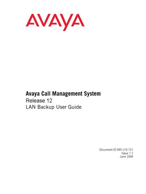 Full Download Avaya Call Management System Lan Backup User Guide 