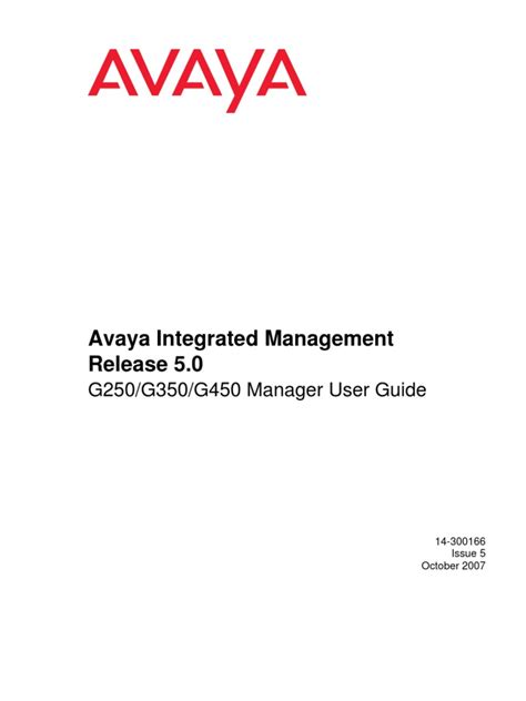 Read Online Avaya G450 Administration Guide 