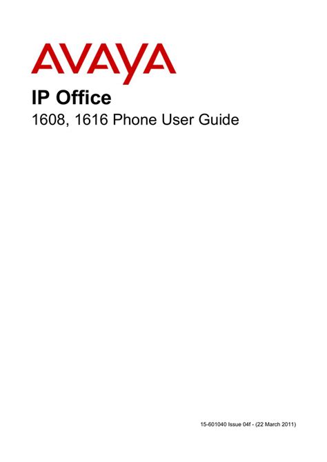 Read Avaya Ip Office 1608 User Guide 
