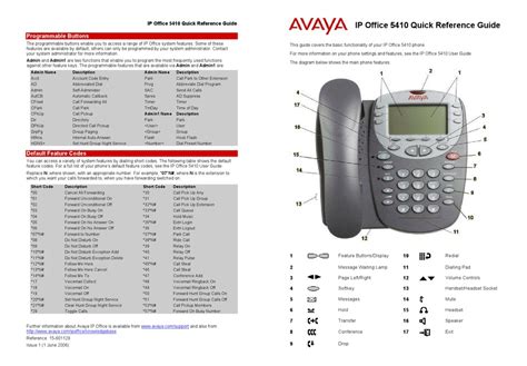 Read Avaya User Guide 5410 