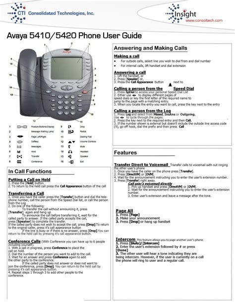 Read Avaya User Guide 5410 