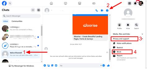 avblockera messenger