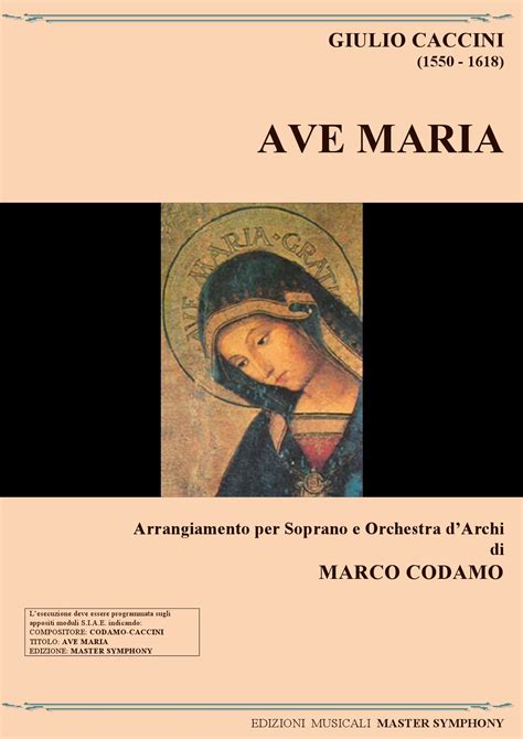 ave maria per soprano e orchestra italian edition