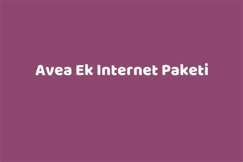 avea internet paketi iptali