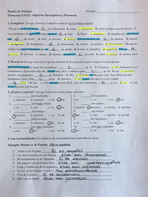 aventuras activities answers