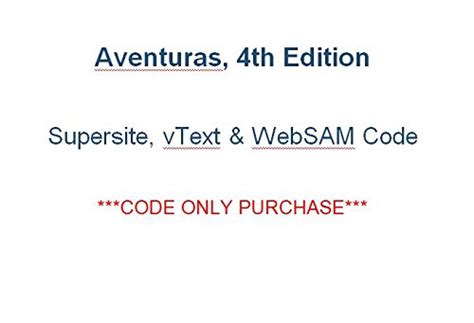 Read Online Aventuras 4Th Edition Supersite Code 