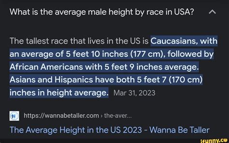 Average Height By Race