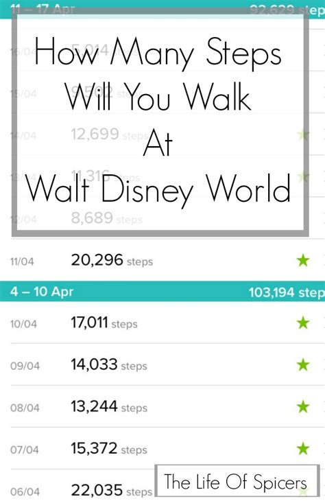 average steps at disney world