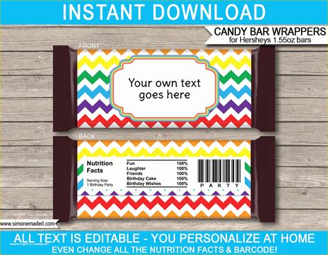 Avery Candy Bar Wrapper Template