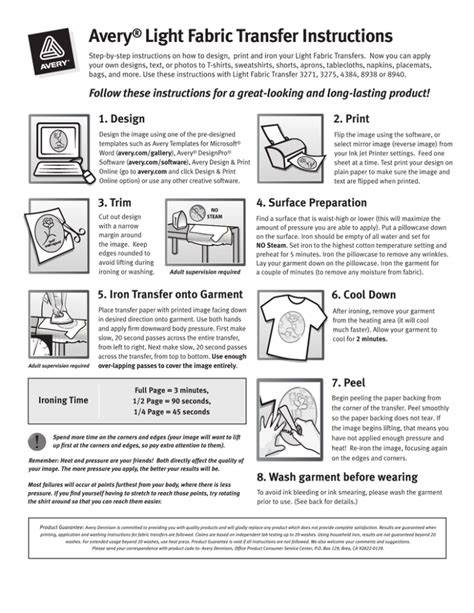 avery light fabric transfer instructions office supplies
