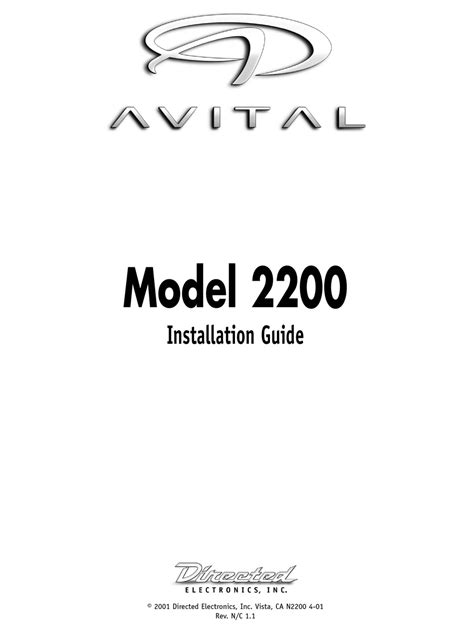 Read Avital 2200 User Guide 