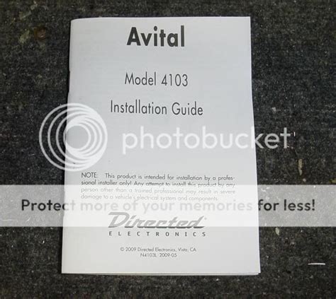 Read Online Avital Model 4113 Installation Guide 