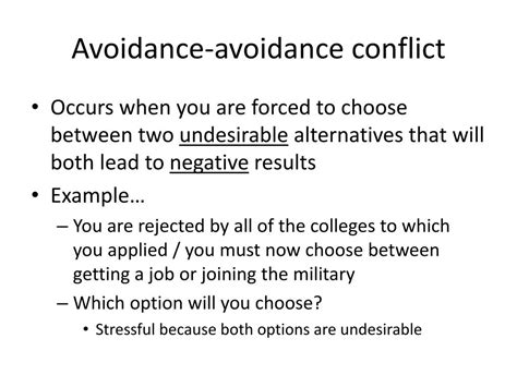 Avoidance Avoidance Conflict