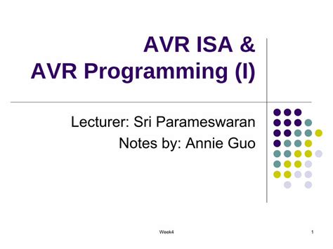 Avr Isa Avr Programming I