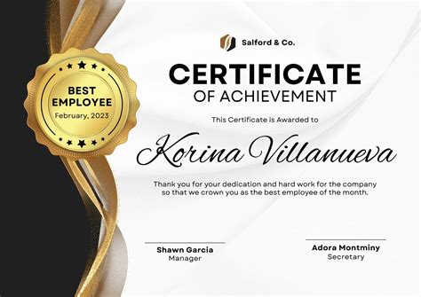 Award Certificate