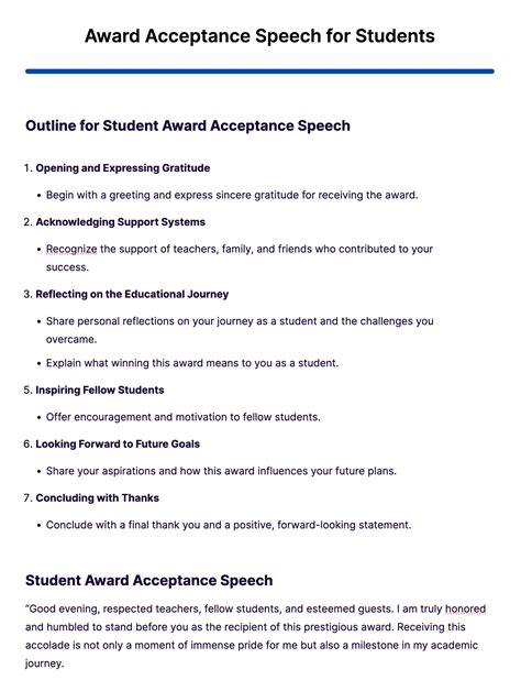 Award Speech For Students