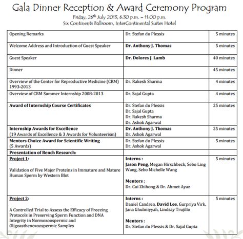 Awards Day Program Sample
