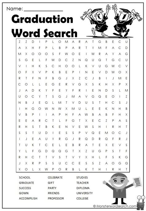 awesome Graduation Word Search Graduation words, Elementary