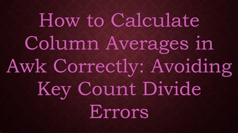 Awk Divide