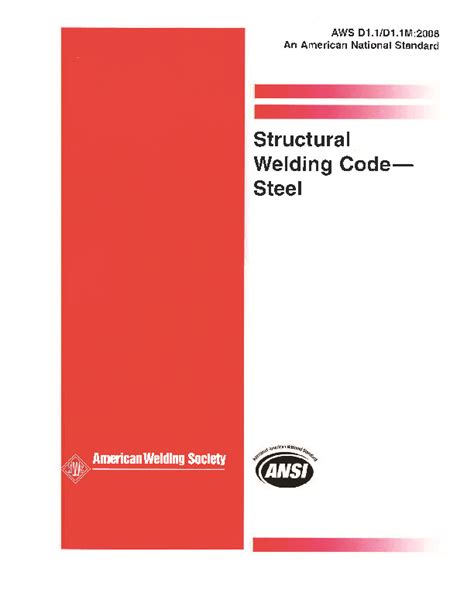 Aws D1 1 2008 Structural Welding Code