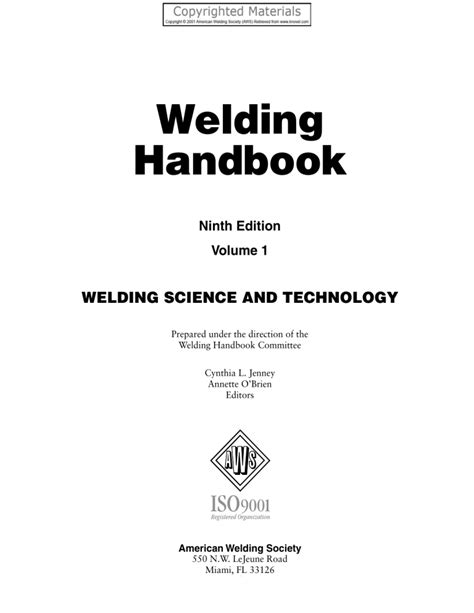 Read Aws Welding Handbook 9Th Edition 