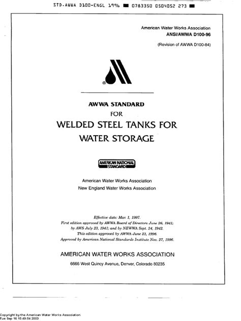 awwa d100 code