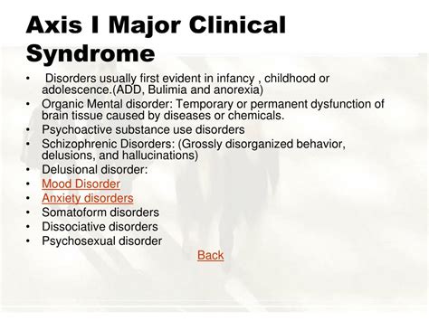Axis 1 Disorders