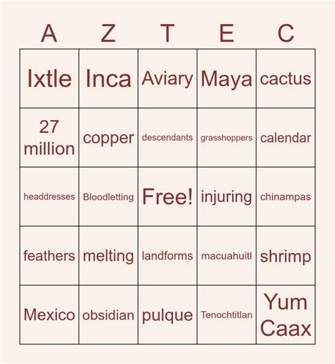 aztec bingo