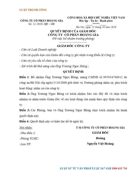 bổ nhiệm | B nhim l g GLaw Vietnam