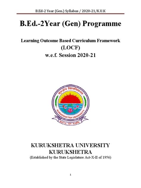 B Ed 2 Year Syllabus