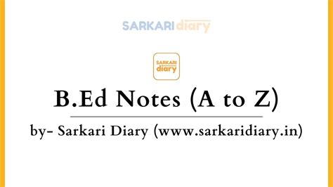 B Ed Notes