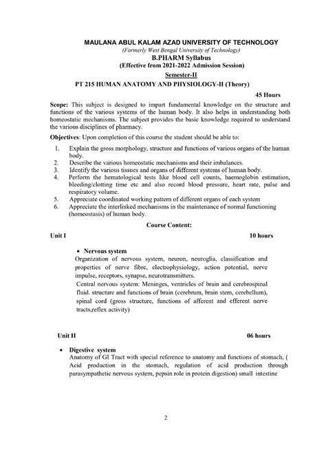 B Pharm 2nd Sem Syllabus