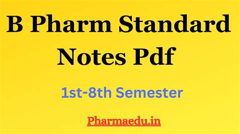 B Pharma Notes Pdf