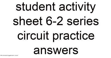 B Student Activity Sheet 6
